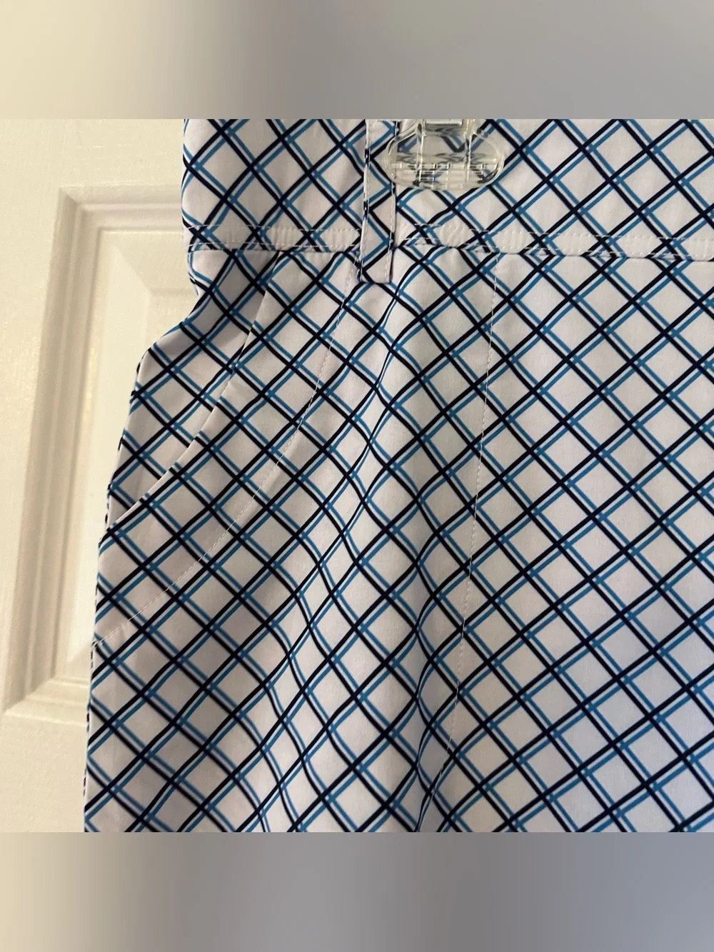 NWOT‎ Women's Essential Skort Belyn Key Blue White Diamond Performance Golf L.